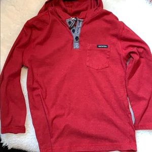 Boys Red Hoodie with patch sleeves | Size S |
